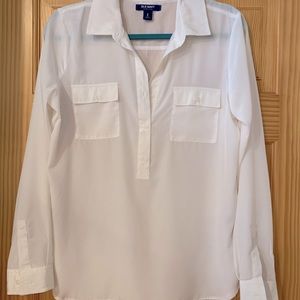 Oversized Women’s Silky Button Front Shirt